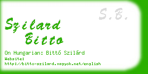 szilard bitto business card